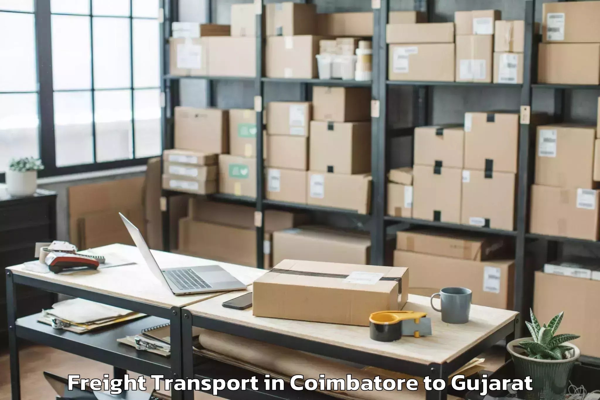 Easy Coimbatore to Khambhat Freight Transport Booking